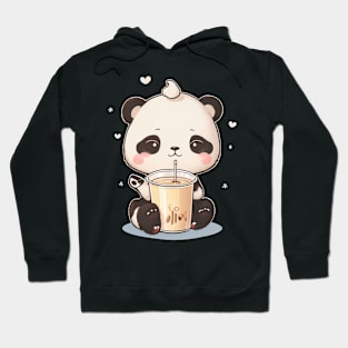 Cute panda with coffee Hoodie